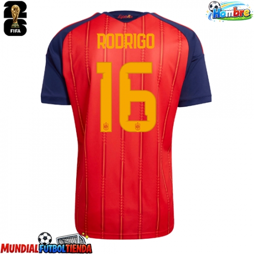 Camiseta España Rodri Hernandez #16 Primera Equipación Replica Mundial 2026 mangas cortas